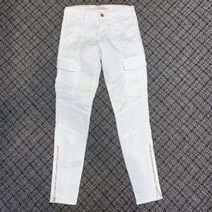 White low rise skinny jeans